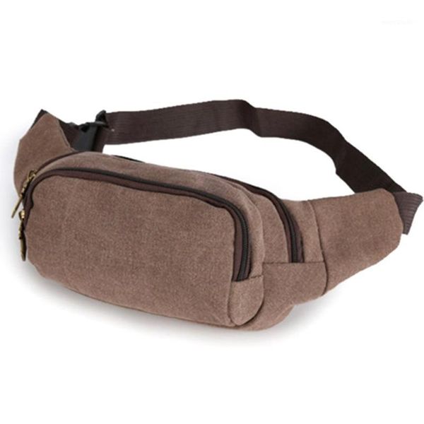 

high capacity canvas waist packs belt bag portable men women waist bags