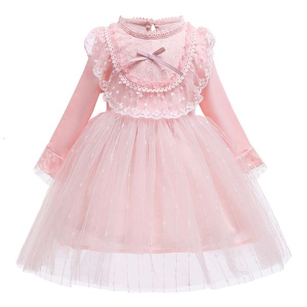 

princs 2020 new girls' lolita long autumn sve lace mh drs, Red;yellow