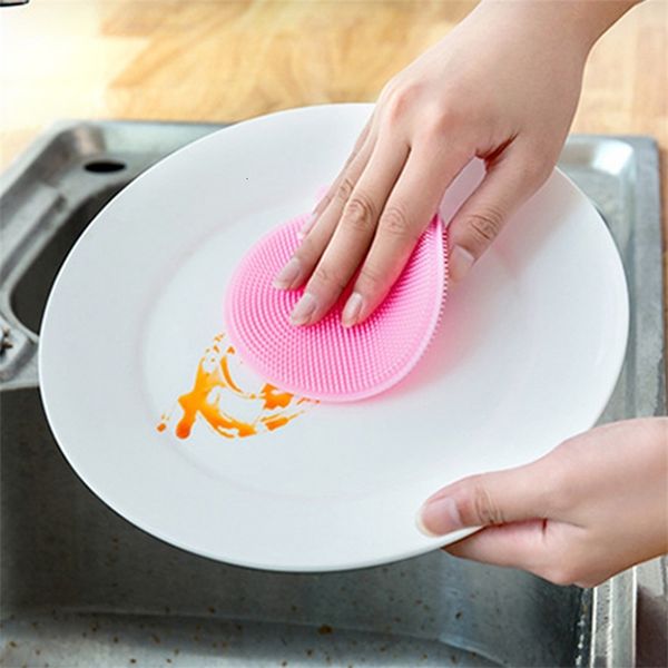 

colors silicone dish 5 bowl cleaning brushes multifunction scouring pad pot pan wash brushes cleaner kitchen d