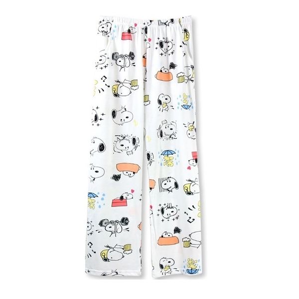 

women home wear cartoon dog lounge pants sleep bottoms girls cute pajama pants comfortable sleepwears indoor clothing lj200822, Black;red