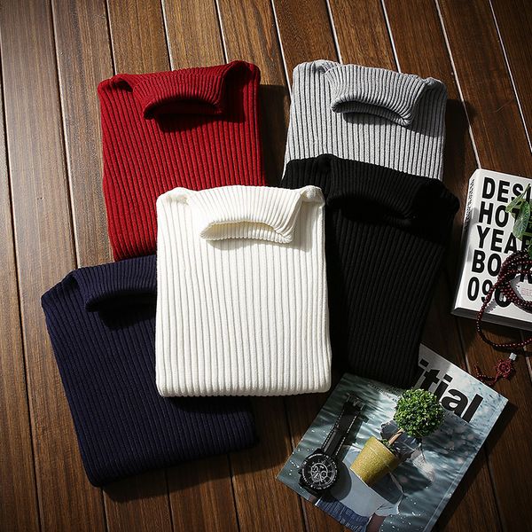 

2021 Men New Pullovers Shirts Sweater Turtlenecks Male Winter 5UUS, Black