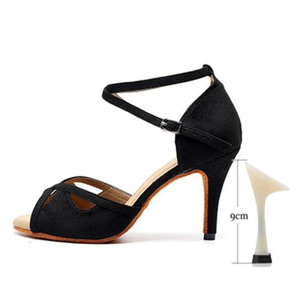 

2021 new women flannel high heel latin dance black soft bottom bachata salsa dancing shoes latino waltz dance-shoes for kids dn2q