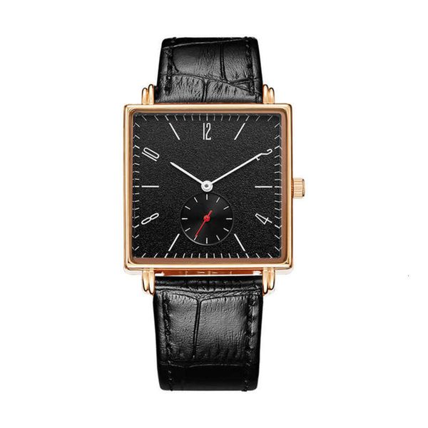 

square watch fashion dw oem selling small second hand belt business men's watch, Slivery;brown
