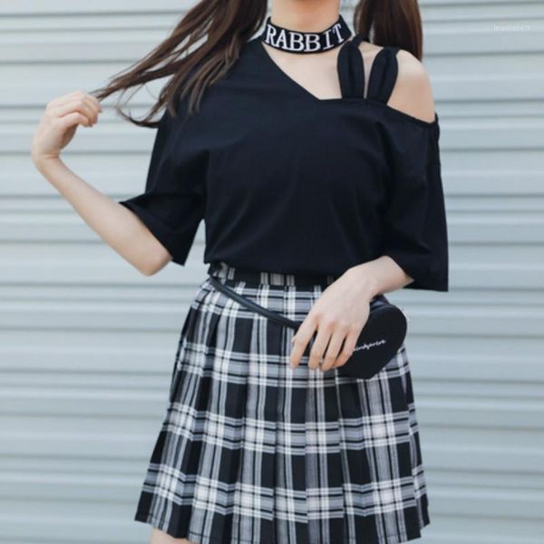 

summer black t shirts women short sleeve cotton t shirt femme harajuku mori girl sweet t-shirts1, White