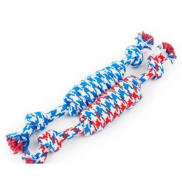 

dog rope fun pet chew knot toy cotton stripe rope dog toy durable dog accessories wholesale