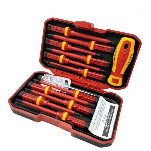 

13 pcs vde magnetic slotted torx screwdriver durable hand tools insulated screwdriver set voltage 1000v1