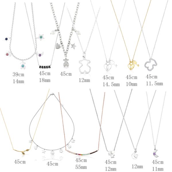 

2021 new style 100% sterling silver bear pendant fashion necklace diy jewelry wholesaler 6