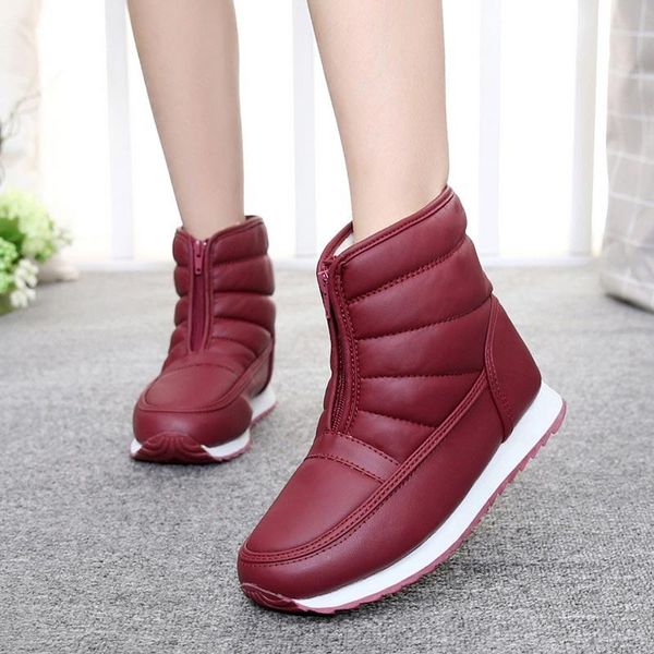 

casual shoes woman 2020 fashion warm plush winter boots women shoes solid snow boots waterproof ladies women ankle, Black