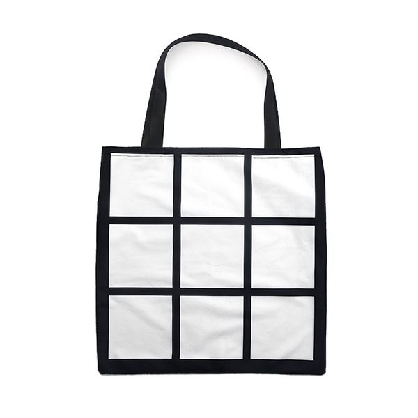 

sublimation grid handbag tote bag blank white diy heat transfer shopping bag 9 panels cloth reusable storage gift bag handbag ffa4521