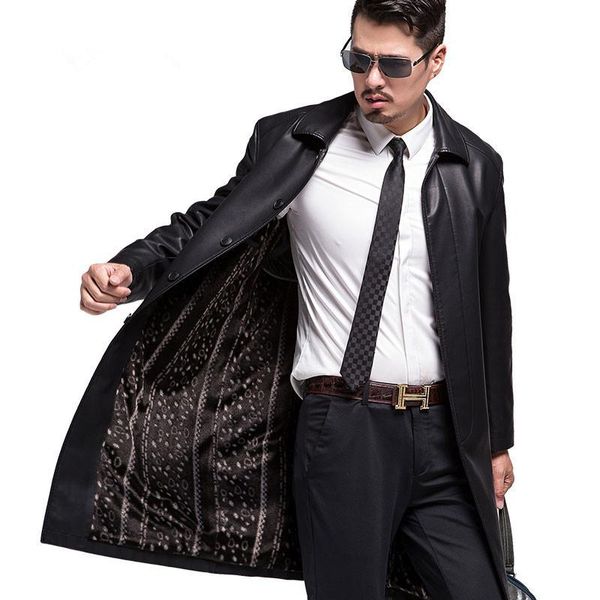 

and luxurious autumn new 5xl winter men's genuine leather jacket for men fashion black male sheepskin coat plus size