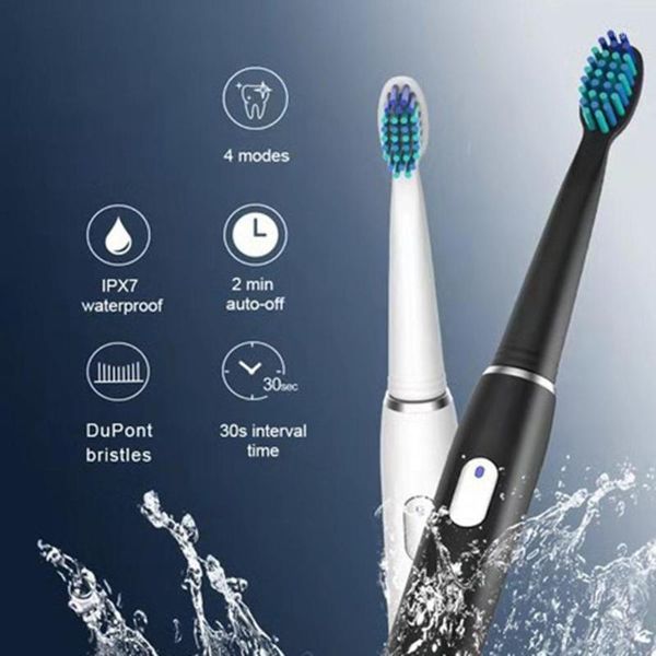 

smart electric toothbrush sonic rechargeable with 3 replacement brush heads 2 minutes timer & 4 brushing modes waterproof sg5511