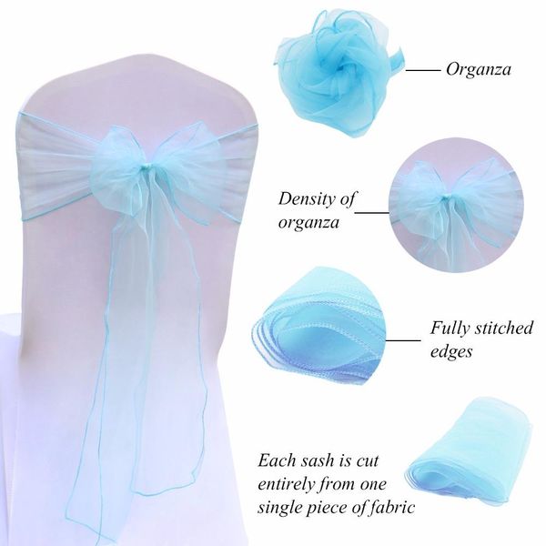 

knot 275cm chair event x decor decoration wedding bow banquet for cover sashes chairs organza 18cm 50pcs lot party wmtygl xhhair