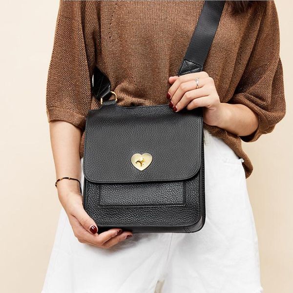 

2020 new temperament litchi grain cowhide diagonal cross women's bag fashion lady bag women's leather shoulder messenger