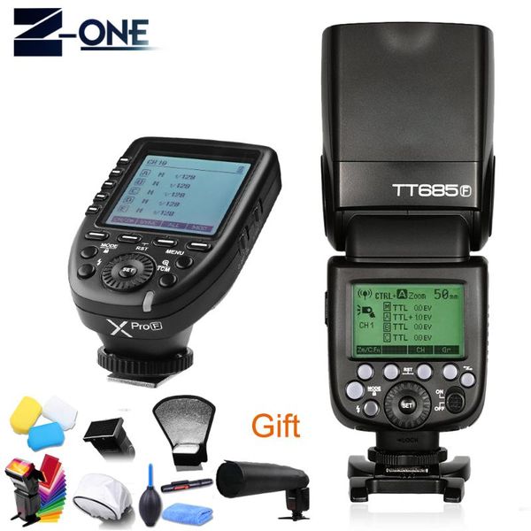 

godox685fl 2.4g gn60 high-speed sync 1/8000s flash speedlite light+godox xpro-f wireless trigger transmitter for