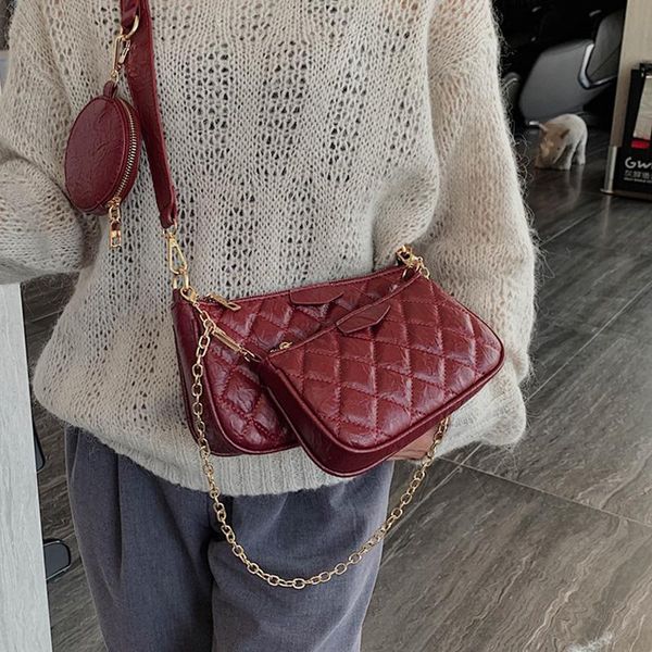 

women 3 in 1 shoulder bag crossbody bags for women ladies hand bags handbag pu leather small mini handbags coin purse bange