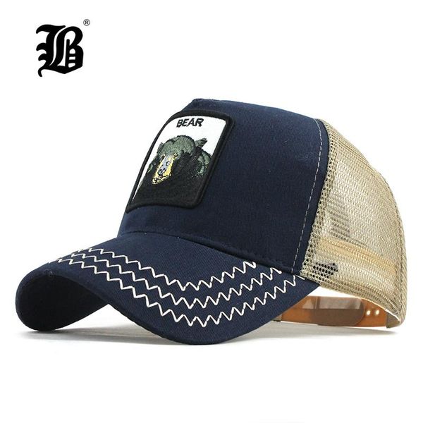 

flb] animals embroidery baseball caps men women snapback hip hop hat summer breathable mesh sun gorras streetwear f192 sqcche, Black;white