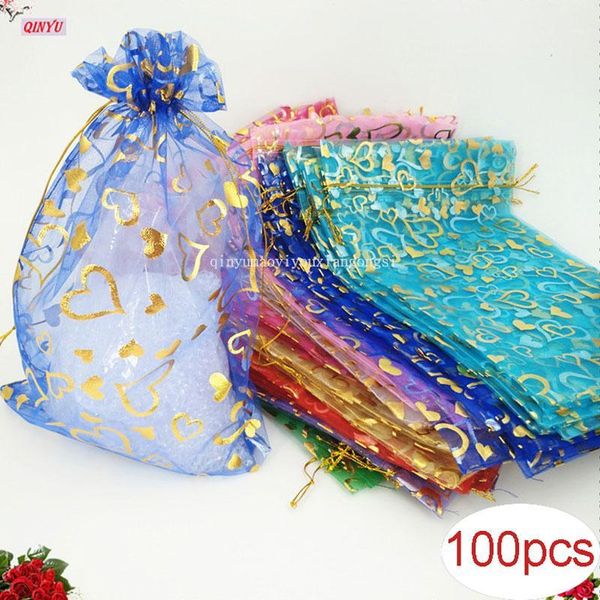 

heart wedding gift bags & pouches wedding supplies 100pcs 13x18 cm large organza bags jewelry packing organza with 5zsh3261