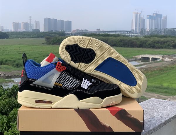 

2020 union 4 guava ice 4s jumpman men women shoes cactus jack noir black cat mens trainers sports sneakers size 7-13