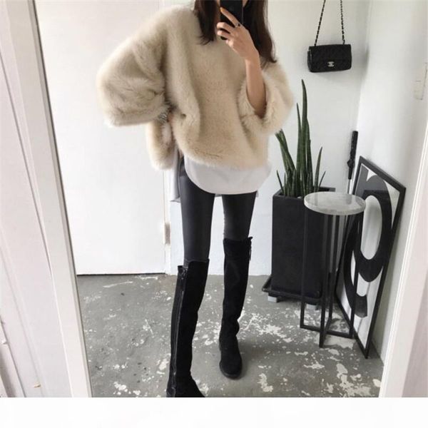 

solid fashion women pullovers loose knitted warm winter clothes o-neck elegant women sweaters sueter, White;black