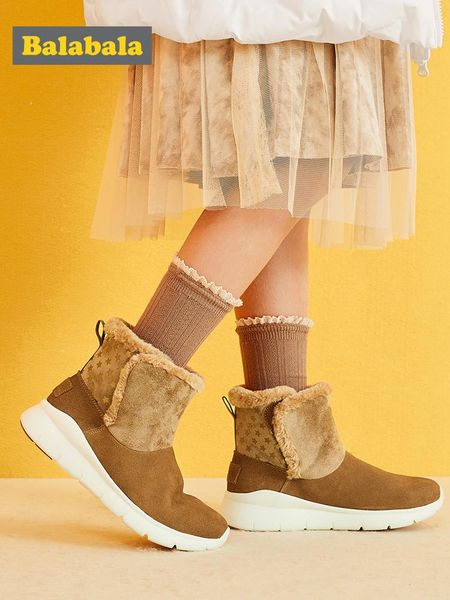 

balabala мальчики сапоги детей на открытом воздухе сапоги девушки 2020 новые зимние высокие детские ботинки держать тепло три хлопка, Black;grey