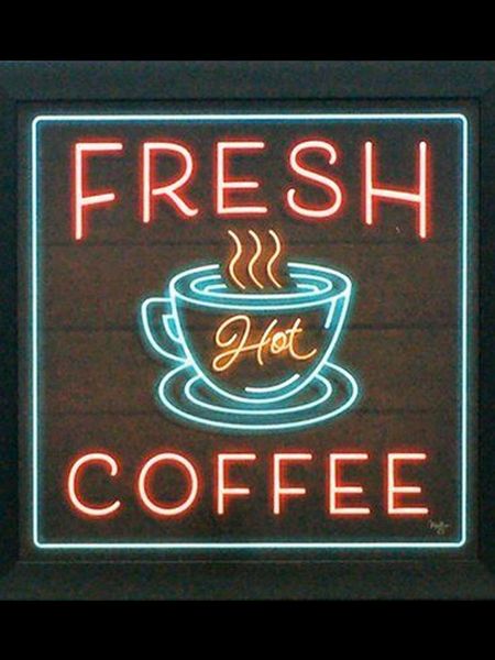 

neon sign for fresh coffee glass tube cafe club lamp resterant art light advertise custom logo design impact attract light