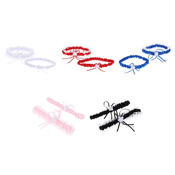 

lace floral with bowknot garter bridal belt wedding applique, Black;white