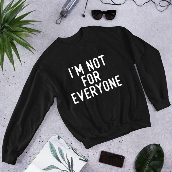 

women's hoodies & sweatshirts i'm not for everyone 100% cotton sweatshirt sarcastic women long sleeve jumper introvert pullovers s, Black