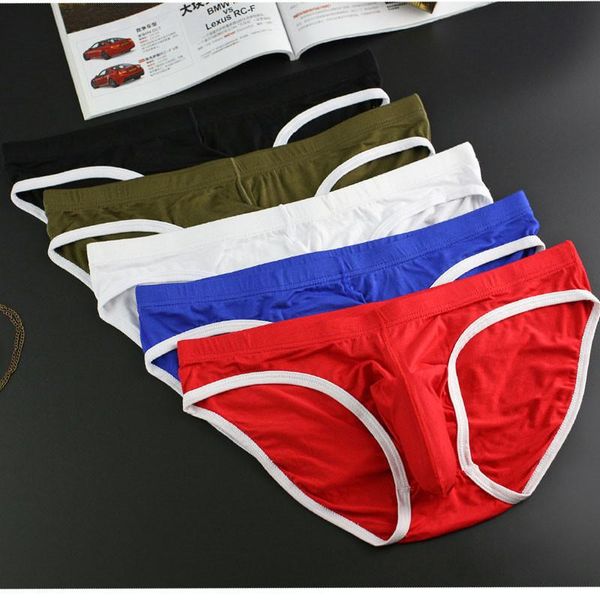 

underpants 5pcs men briefs modal quality underwear men's elephant nose big pouch shorts cueca male panties, Black;white