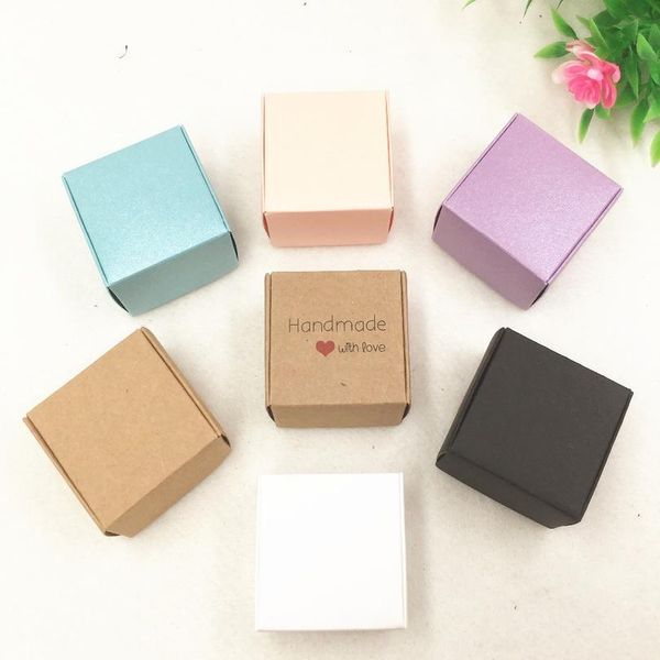 

30pcs/lot two sizes small colorful paper box kraft cardboard handmade soap box,cute gift box, jewelry/candy packagi bbybjl
