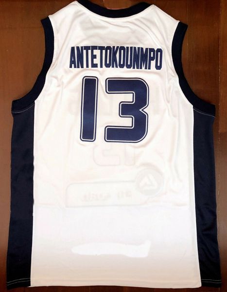 

men's movie #13 antetokounmpo greek vintage basketball jerseys stitched embroidery white jersey custom any name and number, Black