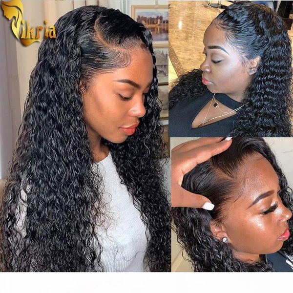 

jerry curly lace frontal wigs full lace human hair wig remy hair with baby hair pre plucked hairline natural color for black women, Black;brown