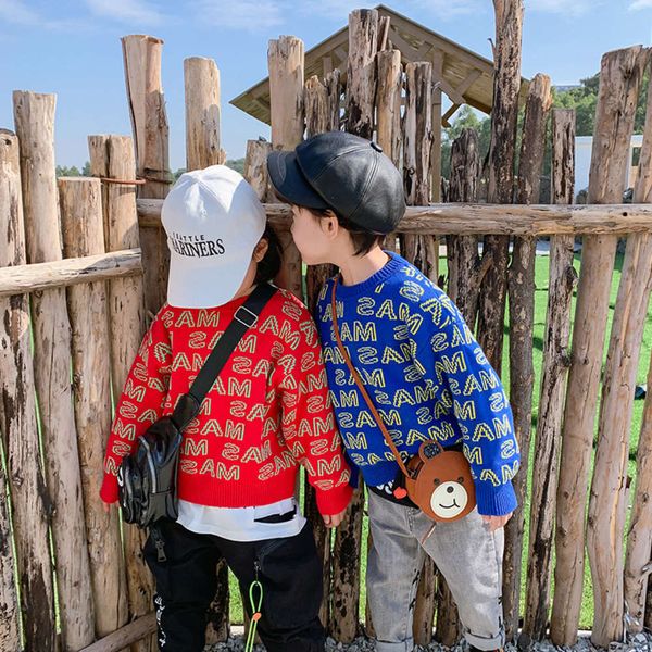 

baby spring new sweater boys' korean long sve middle and large fashion children's wear, Blue