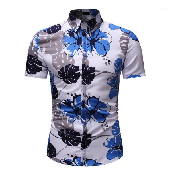 

men's casual shirts ostrich 2021 men's summer fashion business leisure printing short-sleeved shirt charming blou, White;black