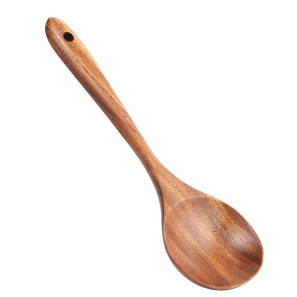 

retro dessert rice soup mixing spoons non-stick wood spoon tableware kitchen cooking utensil tool for home re bbyafg