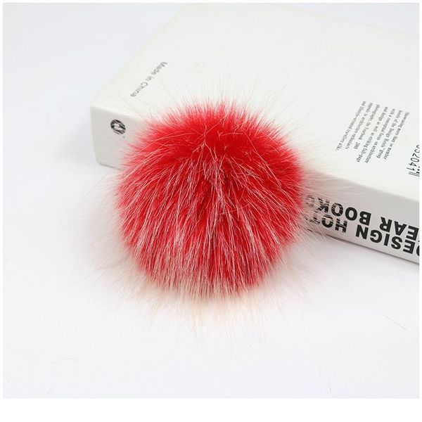 

factory customization diy 10cm faux fox fur pom poms frost white hair tip pompon with buckle knitted hat accessorie jllzov