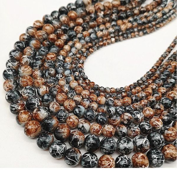 

wholesale 4/6/8/10mm pull white silk glass beads loose spacer beads painted charm for jewellery making diy bracelet&neck jlluxb