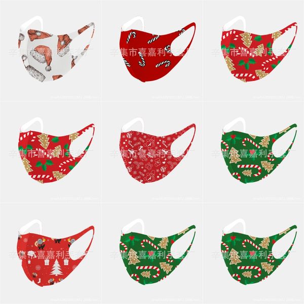 

new designer face christmas maskchristmas mask washable dustproof riding cycling sports floral print fashion christmas masks foranddha29#941, Black