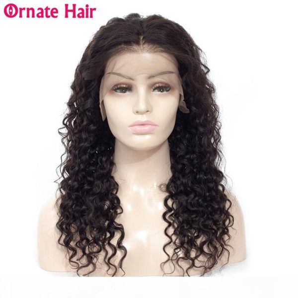 

branzilian 13*4 curly lace front wig ornate lace front human hair wigs 8-24inch pre plucke for women remy hair wigs, Black;brown