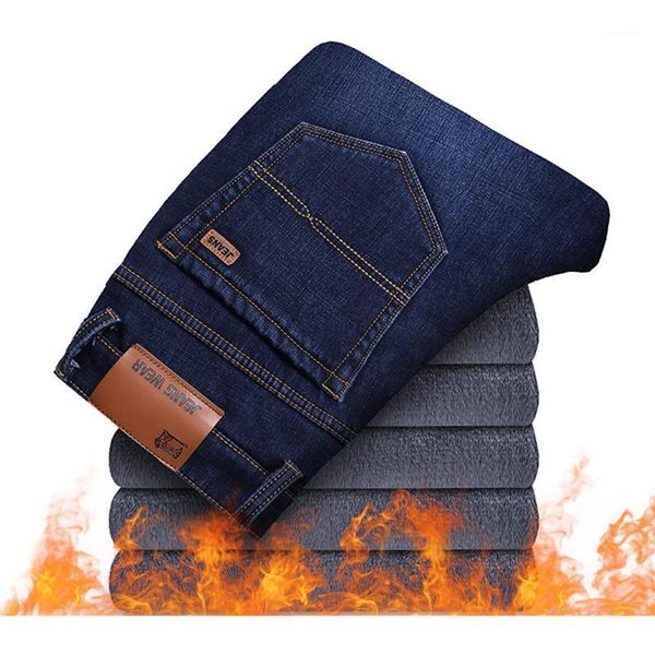 

yihaifa mens activities warm jeans autumn winter jeans warm flocking soft men men clothing1, Blue
