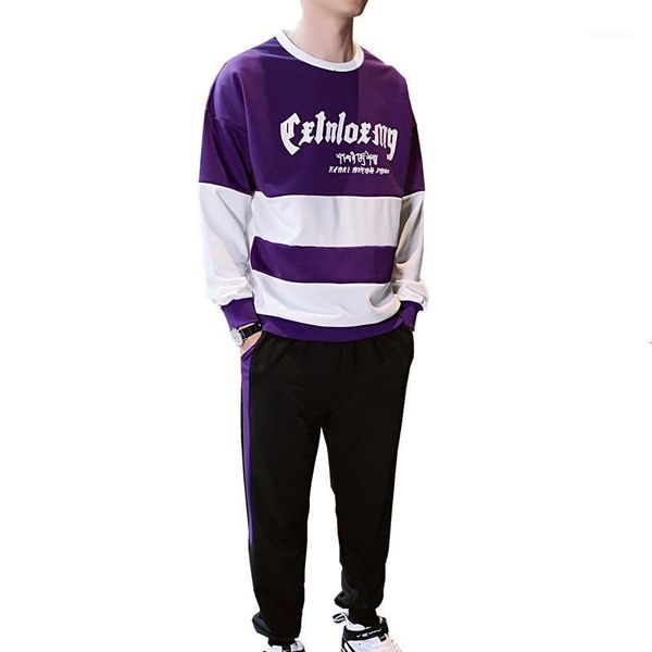 

new lining wash cover cotton autumn clothing round neck sweater suit male long sleeve leisure time twinset tz655p75,1, Gray