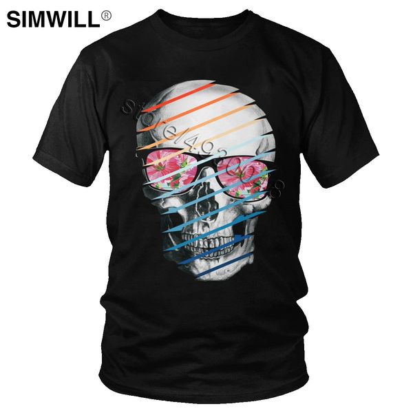

male cool skull luxury goth rose punk short sleeve printing tee crew neck trend gift sport hooded sweatshirt hoodie men t shirt