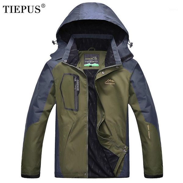 

tiepus spring and autumn new travel jacket men's hooded windproof waterproof men outwear thin casual jackets plus size 4xl ,5xl1, Black;brown