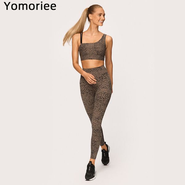 

leopard print bra trousers sports fitness yoga set running set athletic gym set women workout gymwear leggings tights c0123, Gray
