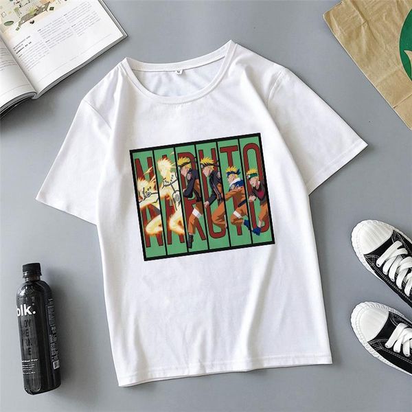 

women t shirt naruto summer harajuku cool short sleeve t shirt japanese anime funny printed streetwear plus size, White