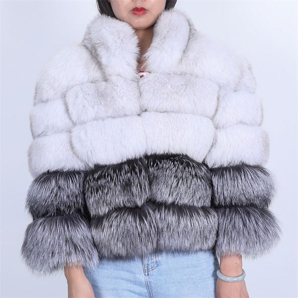 

ladies winter natural vest fashion fool real fur warm jacket fox 201212, Black
