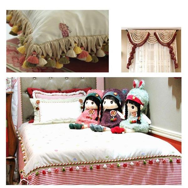 

10yards pompom trim lace fabric sewing pom pom tassel hair ball lace ribbon trim ribbon fringe decoration diy for sewing decor h qylldc