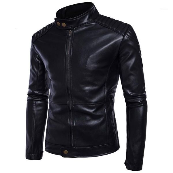 

men's fur & faux large size m-5xl mens pu leather jacket long sleeved black windbreaker coat motorcycle men rock style outerwear overco