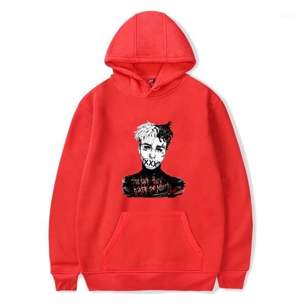 

fashion xxxtentacion hoodie sweatshirt rip xxxtentacion hip hop rapper hoodies casual streetwear mens hoodies clothing1, Black