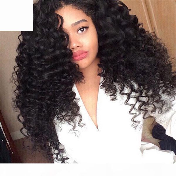 

brazilian hair kinky curly wig 150 density full lace wigs lace front wig kinky curly wigs with baby hair, Black;brown