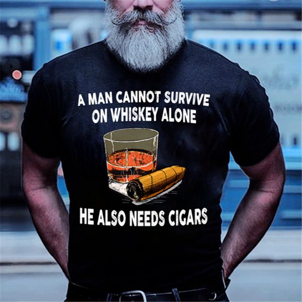 

a man cannot survive on whiskey alone he also needs cigars men s 3xl harajuku hoodie designers t shirts sweatshirt